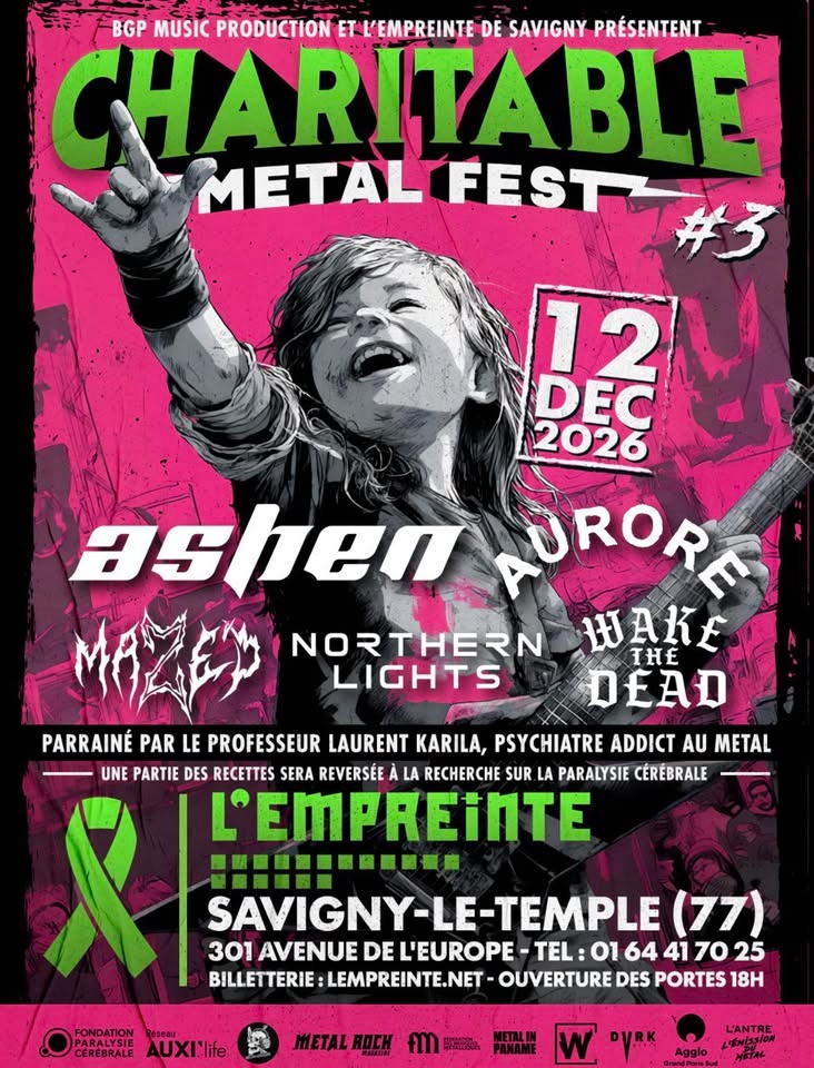 CHARITABLE METAL FEST #3 : ASHEN + AURORE + MAZE'D + NORTHERN LIGHTS + WAKE THE DEAD - L'EMPREINTE